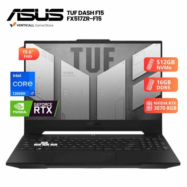 LAPTOP ASUS TUF DASH F15 FX517ZR-F15 CORE I7-12650H, 16GB DDR5, 512GB SSD, RTX 3070 8GB, 15.6" FHD