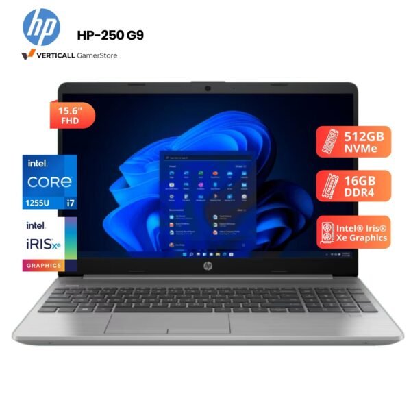 LAPTOP HP 250 G9 CORE I7-1255U, 16GB DDR4, 512GB SSD, 15.6" HD