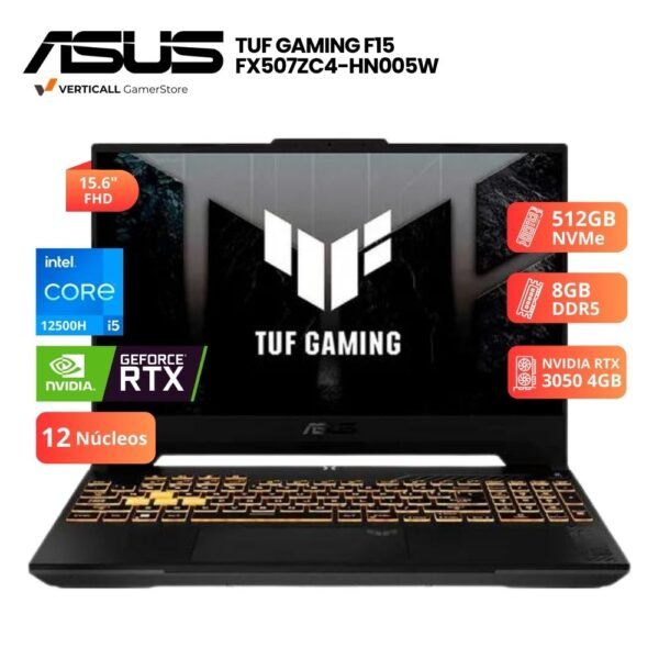 LAPTOP ASUS TUF GAMING F15 FX507ZC4-HN005W CORE I5-12500H, 8GB DDR4, 512GB SSD, RTX 3050 4GB, 15.6″ FHD