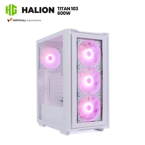 CASE HALION TITAN 103, FUENTE 600W, VIDRIO TEMPLADO