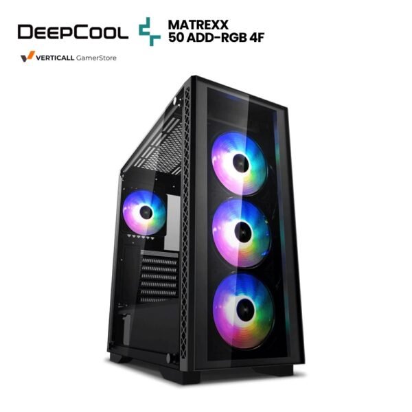 CASE DEEPCOOL MATREXX 50 ADD-RGB 4F, S/N FUENTE, VIDRIO TEMPLADO