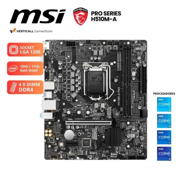 PLACA MSI H510M-A PRO, SOCKET LGA 1200, DDR4