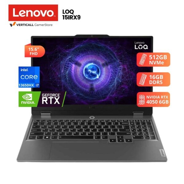 LAPTOP LENOVO LOQ 15IRX9 CORE I7-13650HX, RTX 4050 6GB, 16GB DDR5, 512GB SSD, 15.6″ FHD