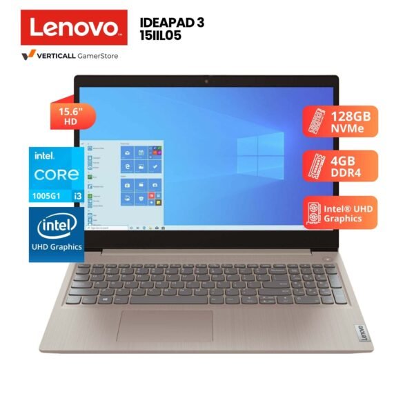 LAPTOP LENOVO IDEAPAD SLIM 3 15IIL05 CORE I3-1005G1, 4GB DDR4, 128GB SSD, 15.6″ HD