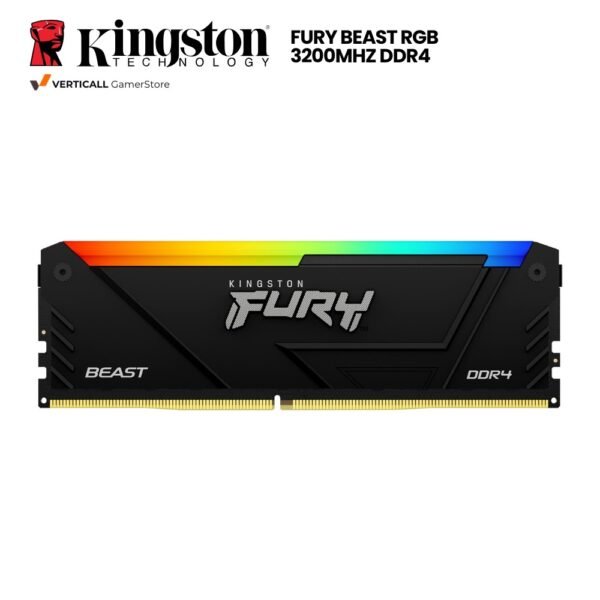 MEMORIA RAM KINGSTON FURY BEAST RGB 3200MHz, 8GB DDR4