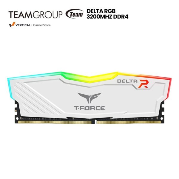 MEMORIA RAM TEAMGROUP T-FORCE DELTA RGB WHITE 3200MHz, 16GB DDR4