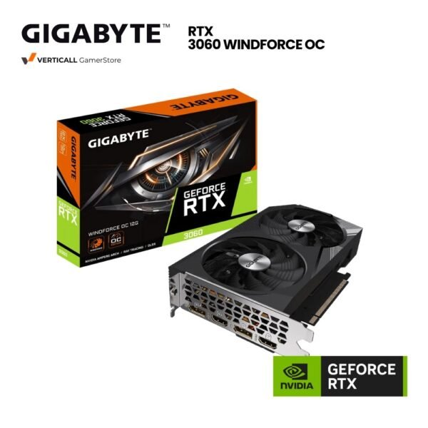 TARJETA DE VIDEO GIGABYTE GEFORCE RTX 3060 WINDFORCE OC, 12GB