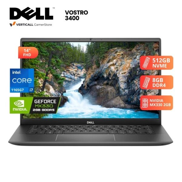 LAPTOP DELL VOSTRO 3400 CORE I7-1165G7, 8GB DDR4, 512GB SSD, 14" FHD