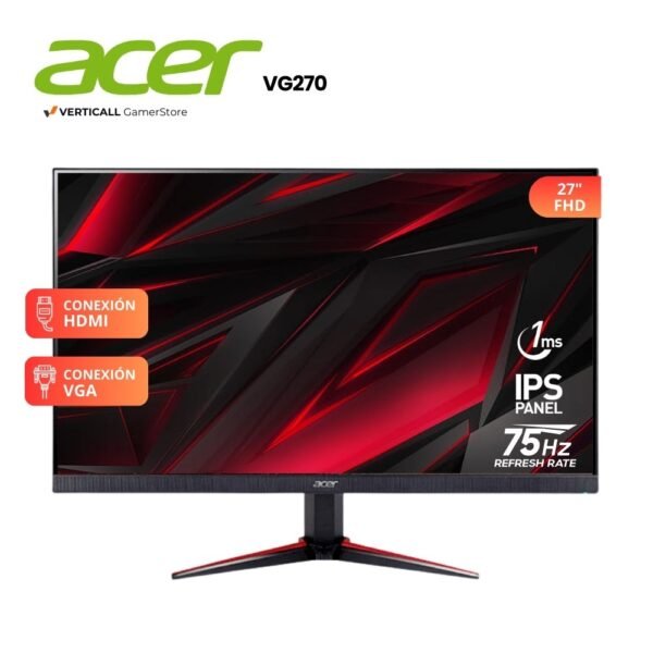 MONITOR 27" ACER VG270, 75HZ, FHD, PANEL IPS