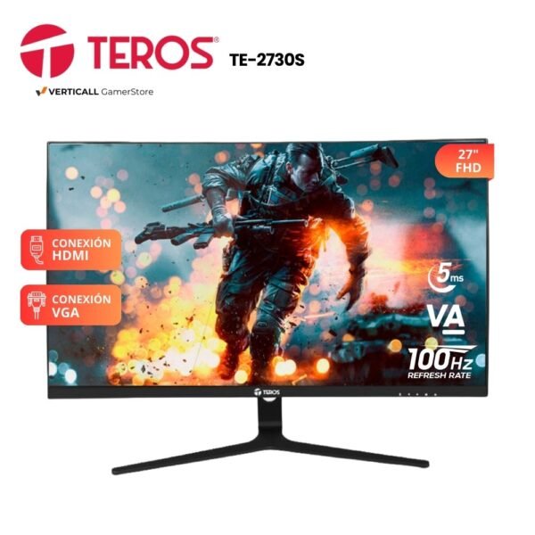 MONITOR 27" CURVO TEROS TE-2730S, 100HZ, FHD, PANEL VA