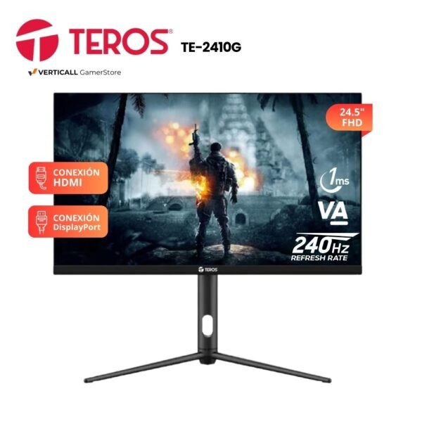 MONITOR 24.5" TEROS TE-2410G, 240HZ, FHD, PANEL VA