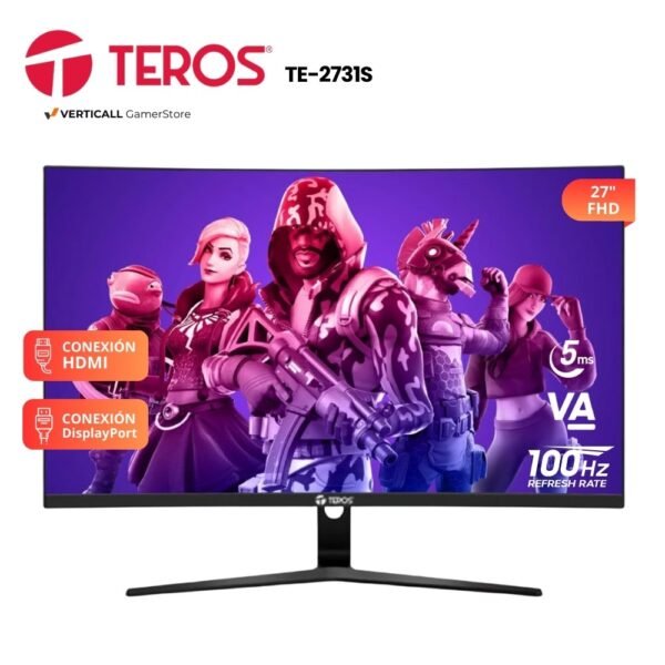 MONITOR 27" CURVO TEROS TE-2731S, 100HZ, FHD, PANEL VA