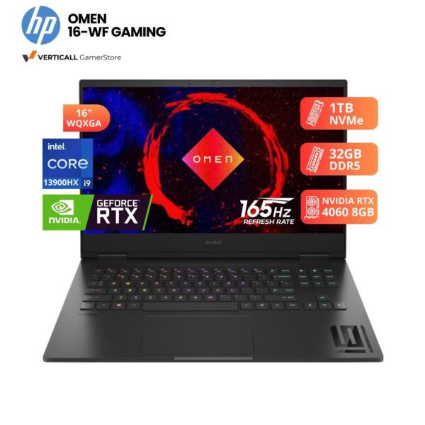 LAPTOP HP OMEN 16-WF CORE I9-13900HX, RTX 4060 8GB, 32GB DDR5, 1TB SSD, 16″ FHD 165HZ