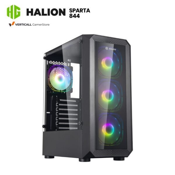 CASE HALION SPARTA 844, FUENTE 600W, VIDRIO TEMPLADO