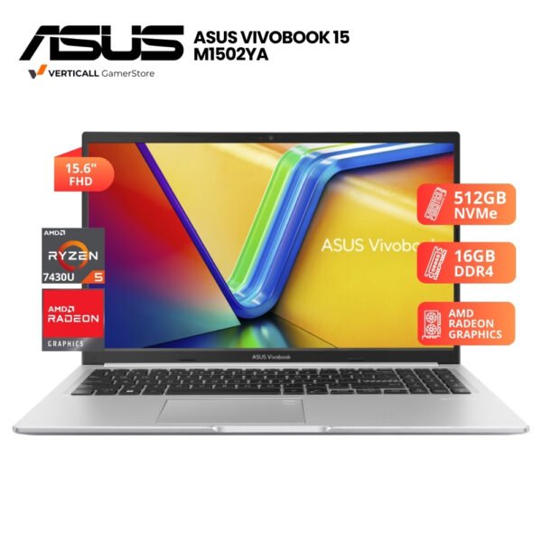 LAPTOP ASUS VIVOBOOK 15 M1502YA-NJ544 RYZEN 5-7430U, 16GB DDR4, 512 SSD, 15.6" FHD