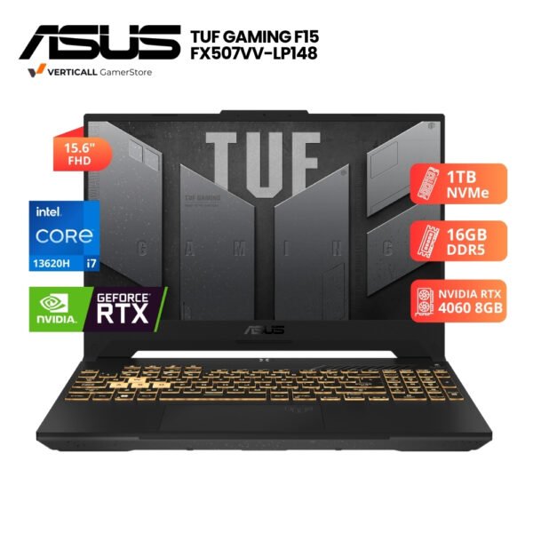 LAPTOP ASUS TUF GAMING F15 FX507VV-LP148 CORE I7-13620H, RTX 4060 8GB, 16GB DDR5, 1TB SSD, 15.6" FHD 144HZ