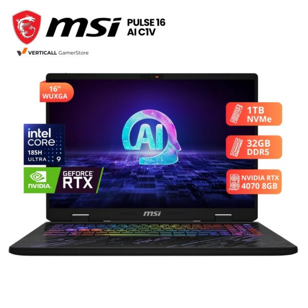 LAPTOP MSI PULSE 16 AI C1V CORE ULTRA 9-185H, 32GB DDR5, 1TB SSD, 16" WUXGA 240HZ