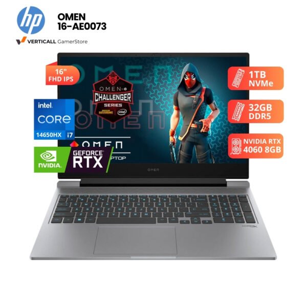 LAPTOP HP OMEN 16-AE0073 CORE I7-14650HX, RTX 4060 8GB, 32GB DDR5, 1TB SSD, 16″ FHD 144HZ