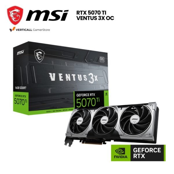 TARJETA DE VIDEO MSI VENTUS 3X OC RTX 5070Ti, 16GB GDDR7