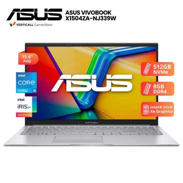 LAPTOP ASUS VIVOBOOK X1504ZA-NJ339W CORE I5-1235U, 8GB DDR4, 512 SSD, 15.6" FHD