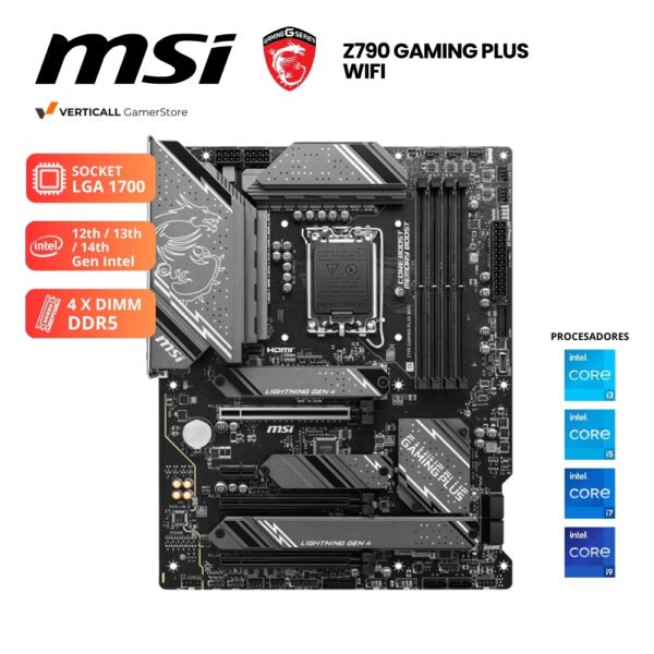 PLACA MSI Z790 GAMING PLUS WIFI D5, SOCKET LGA 1700, DDR5