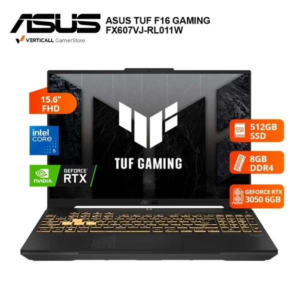 LAPTOP ASUS TUF GAMING F16 FX607VJ-RL011W Core™ 5-210H, 8GB DDR4, 512GB SSD, RTX™ 3050 6GB, 15.6FHD, WIN 11 HOME