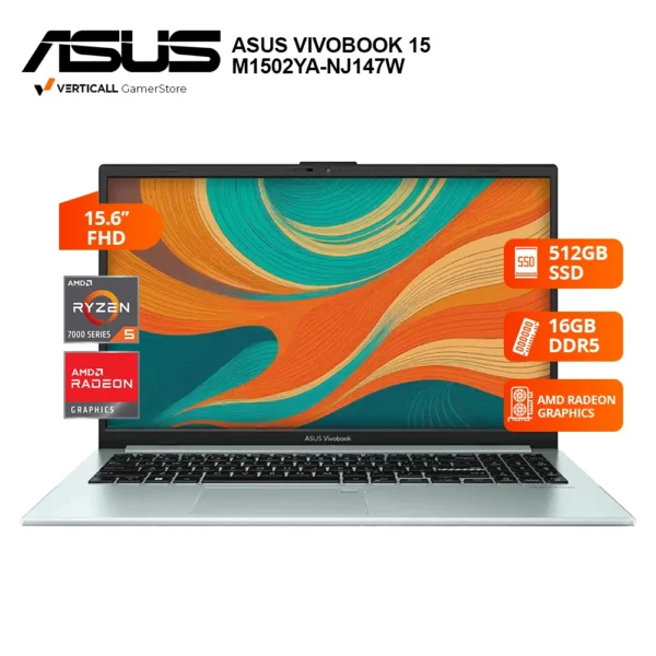 LAPTOP ASUS VIVOBOOK GO E1504FA-NJ545 AMD RYZEN 5-7520U, 16GB DDR5, 512GB SSD, 15.6" FHD LED