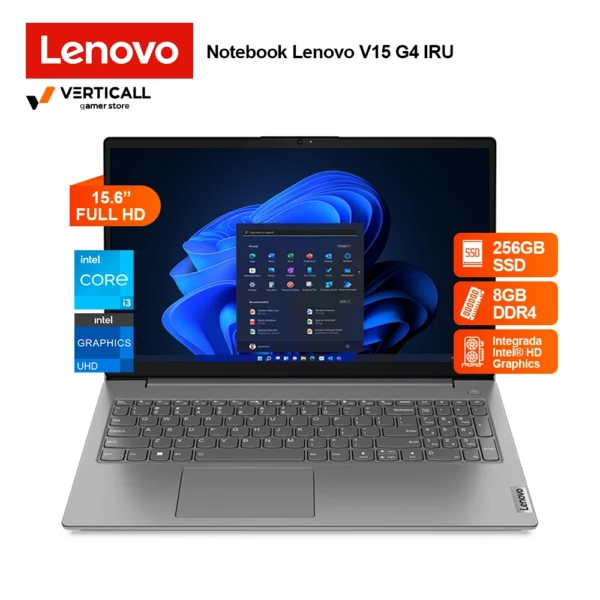 LAPTOP LENOVO V15 G4 IRU CORE I3-1315U, 8GB DDR4 RAM, 256GB SSD, 15.6″ FHD, INTEL UHD GRAPHICS, FREEDOS