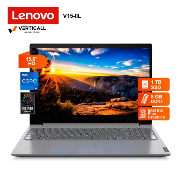 LAPTOP LENOVO V15-IIL CORE I7-1065G7, 8GB RAM, 1TB disco duro, GRÁFICOS INTEL UHD 620, 15.6" HD, FreeDOS