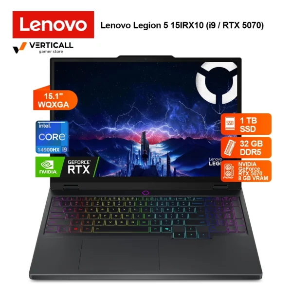 LAPTOP LENOVO LEGION 5 15IRX10 Core i9-14900HX, RTX 5070 8GB, 32 GB DDR5, 1TB SSD, 15.1″ WUXGA