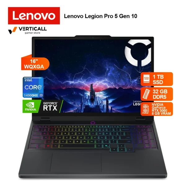 LAPTOP Lenovo Legion Pro 5i Gen 10 16IRX10 Core i9-14900HX, RTX 5060 8GB, 32GB DDR5, 1TB SSD, 16" WQXGA