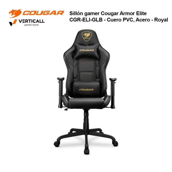 Silla Gaming / ergonómica Cougar CGR-ELI-GLB / 3MELIGLB.0001, Royal (Azul), Acero (estructura y base), Cuero sintético PVC, 90°–160°