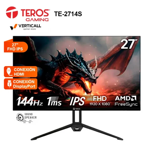 MONITOR 27" Teros TE-2714S, 144 Hz, FHD, PANEL IPS