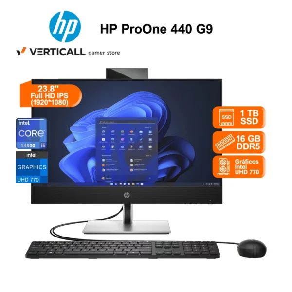 ALL IN ONE HP PROONE 440 G9 INTEL CORE i5-14500 16GB RAM 1TB SSD 23.8" FHD INTEL UHD GRAPHICS 770 WINDOWS 11 PRO (HP PROONE 440 G9)