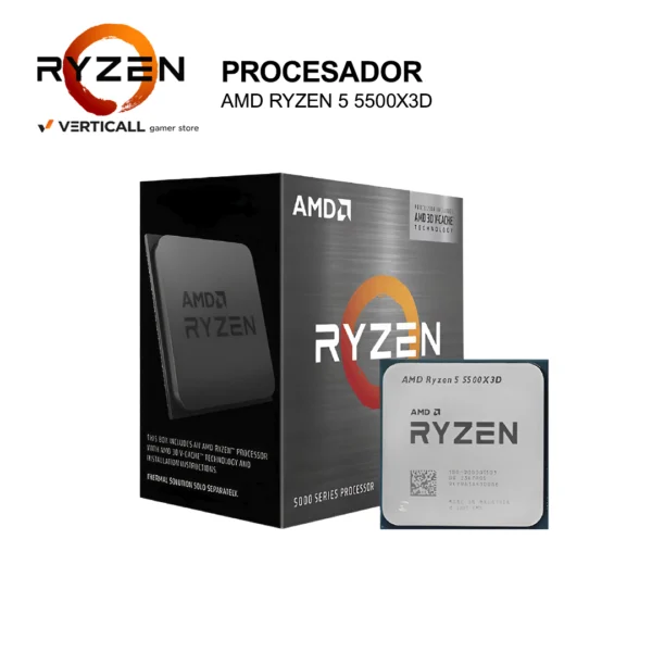 PROCESADOR AMD RYZEN 5 5500X3D AM4, 6 NÚCLEOS, 12 HILOS, HASTA 4.0GHz, 3D V-CACHE