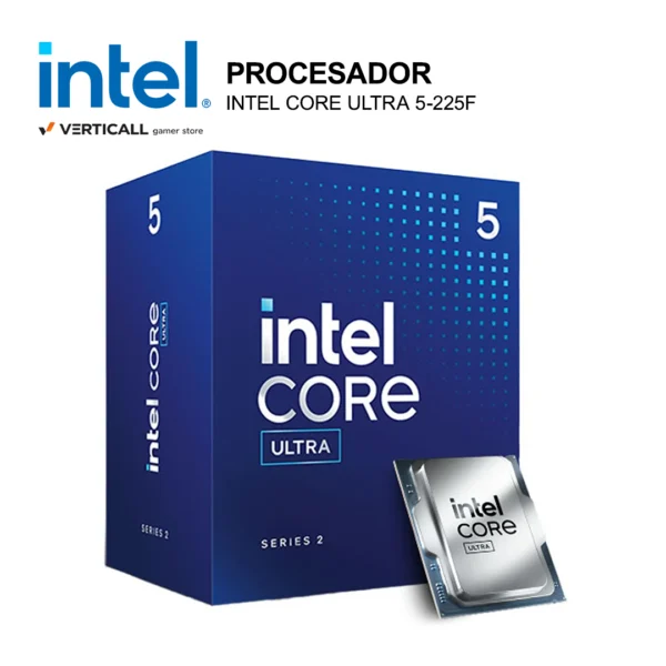 PROCESADOR INTEL CORE ULTRA 5 225F LGA1851, 10 NÚCLEOS, HASTA 4.9GHz, PCIe 5.0, DDR5, IA INTEGRADA